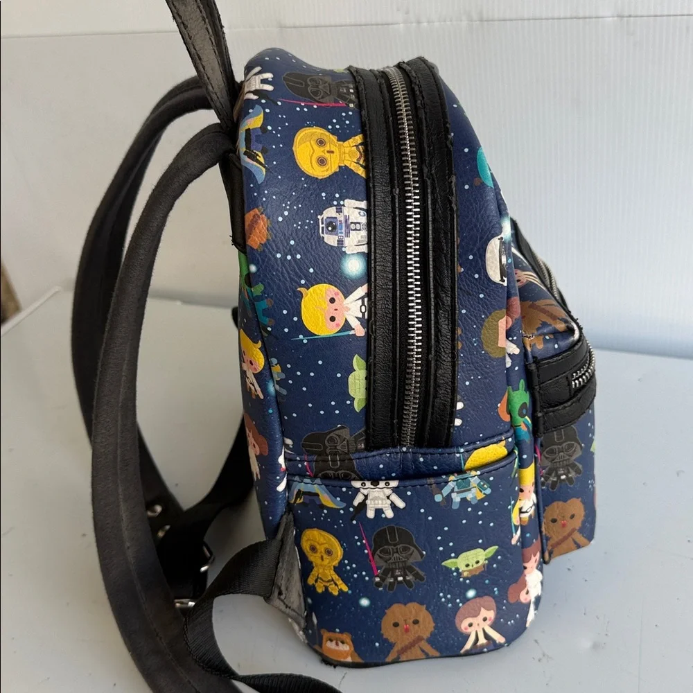 LOUNGEFLY STAR WARS CHIBI CHARACTER PRINT MINI BACKPACK R2-D2 C3PO LUKE EWOK